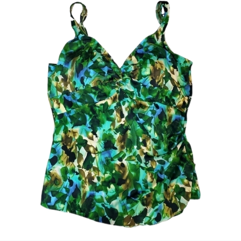 SUDDENLY SLIM BY CATALINA swim dress one piece jungle swimsuit 3X